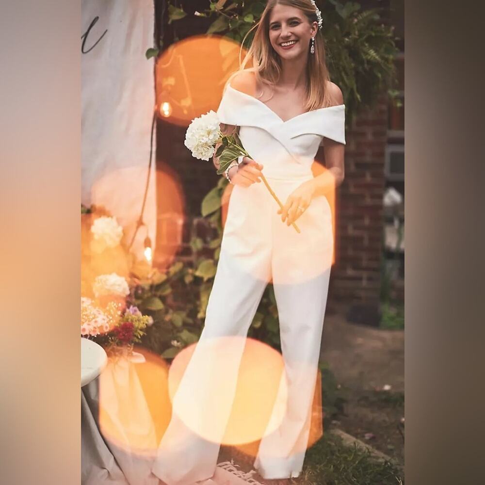 ✨ DB Studio Cuffed Off-the-Shoulder Stretch Crepe Jumpsuit – New With Tags ✨ 16W